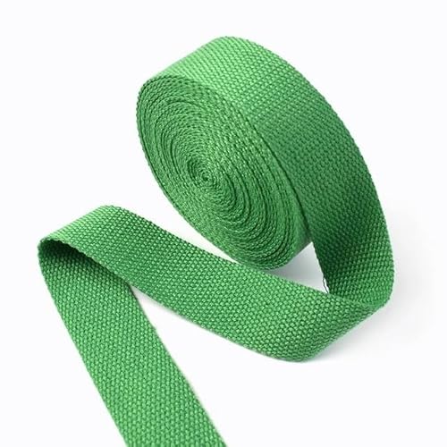 LCKKJHG Gurtband 5 Meter 20/25/32/38 mm 1,3 mm Dickes Baumwoll-Gurtband, Taschengurt, Bekleidungsbänder, Gürtel, DIY, Kleidung, Nähband, Schrägband(Green,38mm) von LCKKJHG