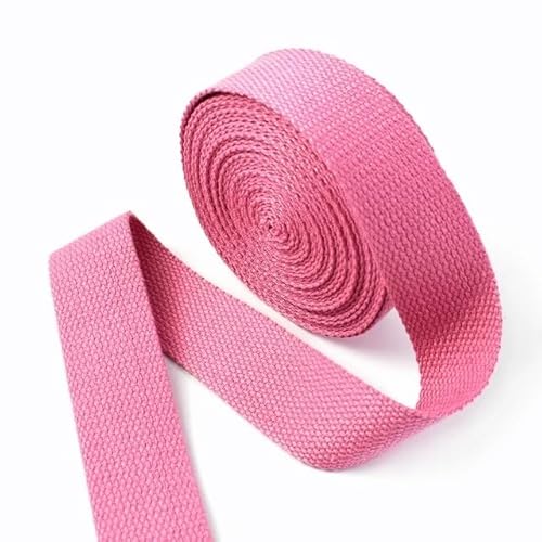 LCKKJHG Gurtband 5 Meter 20/25/32/38 mm 1,3 mm Dickes Baumwoll-Gurtband, Taschengurt, Bekleidungsbänder, Gürtel, DIY, Kleidung, Nähband, Schrägband(Pink,25mm) von LCKKJHG