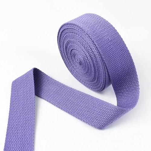 LCKKJHG Gurtband 5 Meter 20/25/32/38 mm 1,3 mm Dickes Baumwoll-Gurtband, Taschengurt, Bekleidungsbänder, Gürtel, DIY, Kleidung, Nähband, Schrägband(Purple,25mm) von LCKKJHG