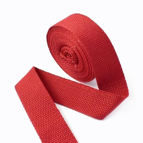 LCKKJHG Gurtband 5 Meter 20/25/32/38 mm 1,3 mm Dickes Baumwoll-Gurtband, Taschengurt, Bekleidungsbänder, Gürtel, DIY, Kleidung, Nähband, Schrägband(Red,38mm) von LCKKJHG