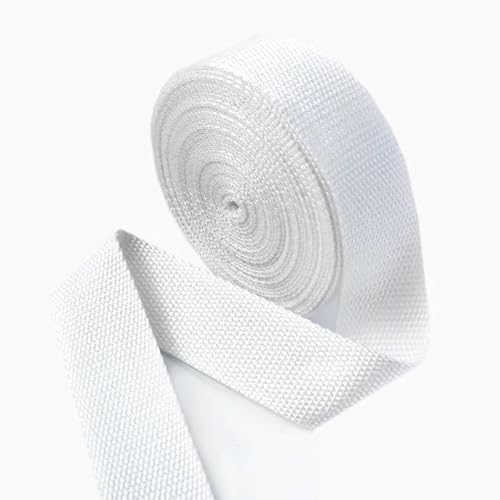 LCKKJHG Gurtband 5 Meter 20/25/32/38 mm 1,3 mm Dickes Baumwoll-Gurtband, Taschengurt, Bekleidungsbänder, Gürtel, DIY, Kleidung, Nähband, Schrägband(White,32mm) von LCKKJHG