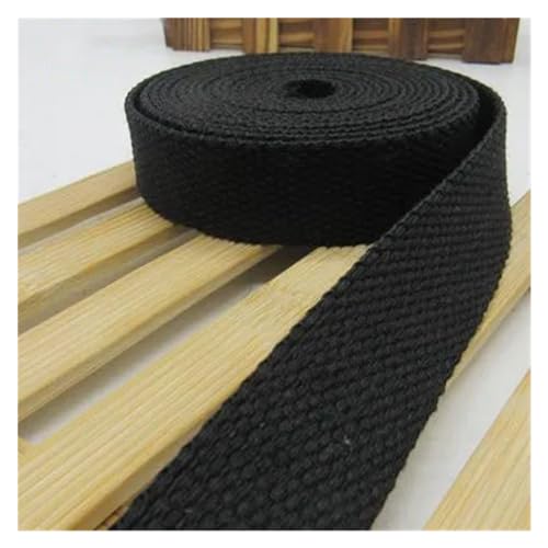 LCKKJHG Gurtband 5 Meter 25 mm Canvas-Band, Gürteltasche, Gurtband, Nylon-Gurtband, Rucksack-Umreifung, Nähen, Tasche, Gürtel, Zubehör(Black) von LCKKJHG