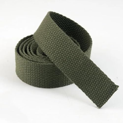 LCKKJHG Gurtband 5 Meter 25 mm Canvas-Band, Gürteltasche, Gurtband, Nylon-Gurtband, Rucksack-Umreifung, Nähen, Tasche, Gürtel, Zubehör(Green01) von LCKKJHG