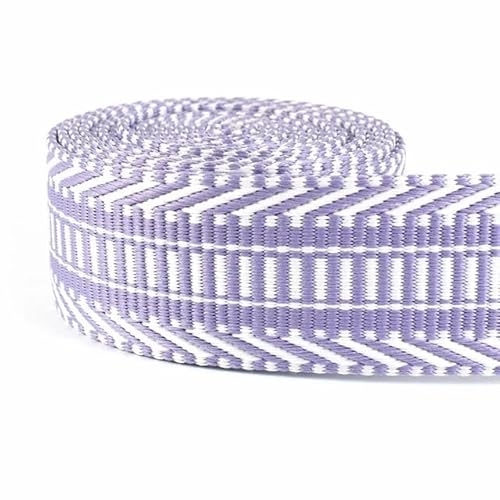 LCKKJHG Gurtband 5 Meter 38 mm Jacquard-Gurtband for Taschengurt, ethnisches Band, Gepäck, Dekor, Nähen, Schrägband, DIY-Gürtel, Schuhe, Zubehör(RD155-LightPurple) von LCKKJHG