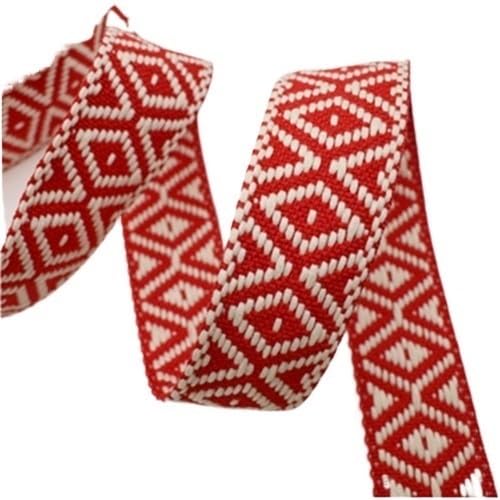 LCKKJHG Gurtband 5 Meter 38 mm buntes Jacquard-Baumwoll-Gurtband, Canvas-Riemen, Taschen-Schultergurt, Kleidungsband, Nähzubehör(RD825-Red) von LCKKJHG
