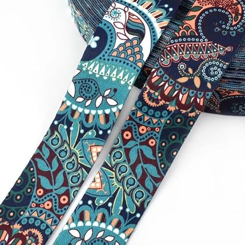 LCKKJHG Gurtband 5 Meter bedrucktes Gurtband, 38 mm, Polyester, Taschengurt, Handtaschengriff, Ledergürtel, DIY, Textil, Nähmaterial, Zubehör(03) von LCKKJHG