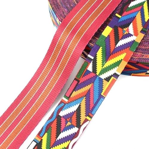 LCKKJHG Gurtband 5 Meter bedrucktes Gurtband, 38 mm, Polyester, Taschengurt, Handtaschengriff, Ledergürtel, DIY, Textil, Nähmaterial, Zubehör(14) von LCKKJHG