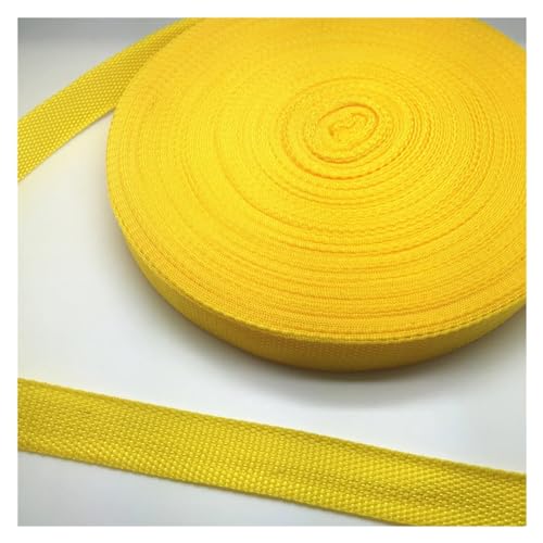LCKKJHG Gurtband 5 Yards 20 mm breites Gurtband, Nylon-Gurtband, Rucksack-Umreifung, Sicherheitsgurt, DIY, Haustier-Seil, Nähen, Basteln(Yellow) von LCKKJHG