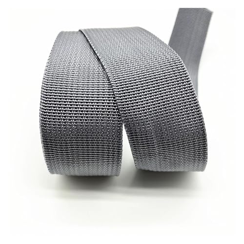 LCKKJHG Gurtband 5 Yards 38 mm Canvas-Band, Gürteltasche, Gurtband, Nylon-Gurtband, Haustier-Gurtband, Rucksack-Umreifung, Nähen, Tasche, Gürtel, Zubehör(Dark Grey) von LCKKJHG