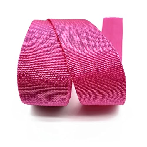 LCKKJHG Gurtband 5 Yards 38 mm Canvas-Band, Gürteltasche, Gurtband, Nylon-Gurtband, Haustier-Gurtband, Rucksack-Umreifung, Nähen, Tasche, Gürtel, Zubehör(Rose) von LCKKJHG