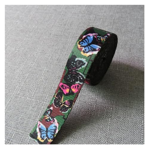 LCKKJHG Gurtband 5 Yards Breite 1 Zoll 25mm Gurtband Gurtbänder Seil Hund Haustier Halsband Leine Geschirr Rucksack Tasche Kleidungsstück Nähen DIY Geldbörse Zubehör(Butterfly) von LCKKJHG