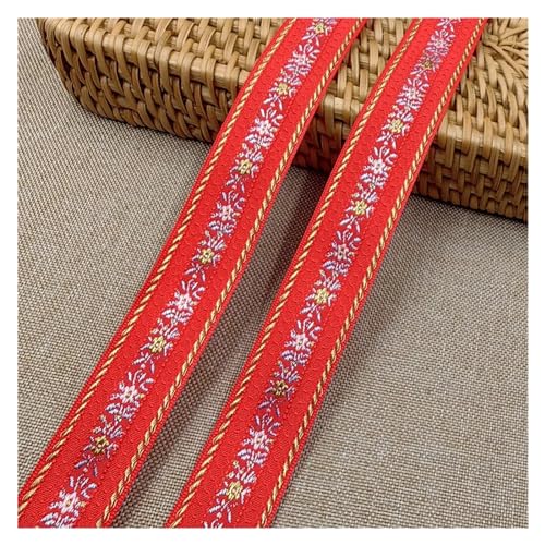 LCKKJHG Gurtband 5Yards 25-35MM Schöne Glänzende Kleine Blume Bestickt Jacquard Band Gurtband Spitze for DIY Haar Ornamente Haustier Halsband Zubehör(09 25MM) von LCKKJHG