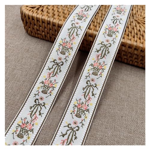 LCKKJHG Gurtband 5Yards 25-35MM Schöne Glänzende Kleine Blume Bestickt Jacquard Band Gurtband Spitze for DIY Haar Ornamente Haustier Halsband Zubehör(12 30MM) von LCKKJHG