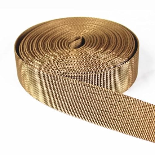 LCKKJHG Gurtband 6M * 25mm Bunte PP Gurtband Band Band Band Hund Kragen Harness Rucksack Tasche Gürtel DIY Gurtband nähen Zubehör(Coffee) von LCKKJHG