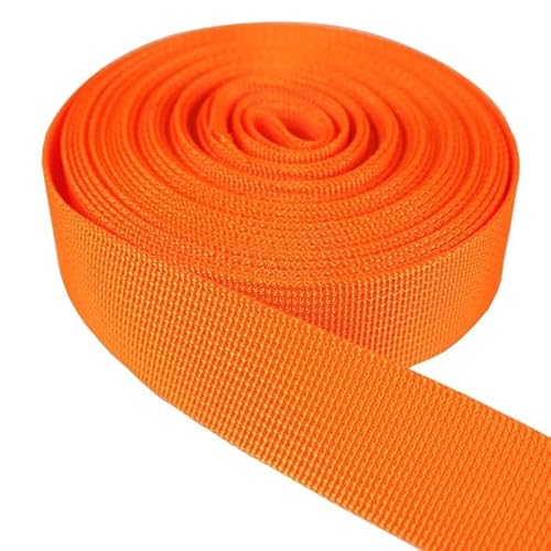 LCKKJHG Gurtband 6M * 25mm Bunte PP Gurtband Band Band Band Hund Kragen Harness Rucksack Tasche Gürtel DIY Gurtband nähen Zubehör(Orange) von LCKKJHG