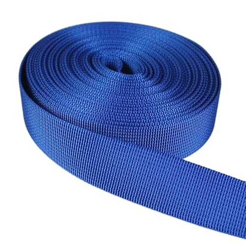 LCKKJHG Gurtband 6M * 25mm Bunte PP Gurtband Band Band Band Hund Kragen Harness Rucksack Tasche Gürtel DIY Gurtband nähen Zubehör(Royal Blue) von LCKKJHG