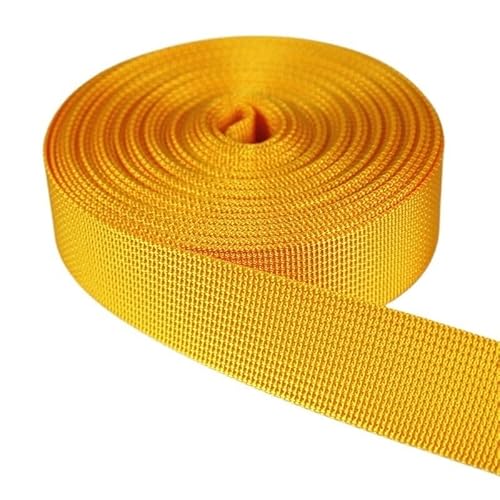 LCKKJHG Gurtband 6M * 25mm Bunte PP Gurtband Band Band Band Hund Kragen Harness Rucksack Tasche Gürtel DIY Gurtband nähen Zubehör(Yellow) von LCKKJHG