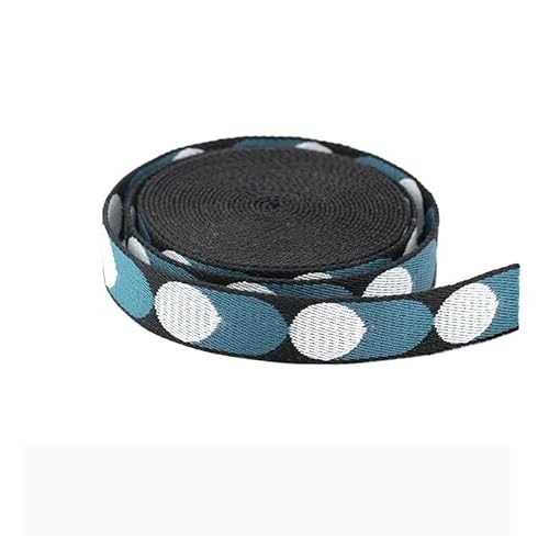 LCKKJHG Gurtband Gepunktetes Gurtband for Taschengürtel, Nylon-Gurtband, DIY, Basteln, Rucksackgurt, Taschenzubehör, 5 Meter, 25/50 mm(1 Inch-Bluish White) von LCKKJHG
