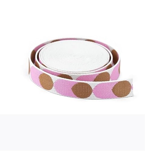 LCKKJHG Gurtband Gepunktetes Gurtband for Taschengürtel, Nylon-Gurtband, DIY, Basteln, Rucksackgurt, Taschenzubehör, 5 Meter, 25/50 mm(1 Inch-Brown pink) von LCKKJHG