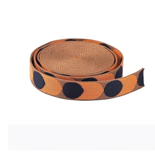 LCKKJHG Gurtband Gepunktetes Gurtband for Taschengürtel, Nylon-Gurtband, DIY, Basteln, Rucksackgurt, Taschenzubehör, 5 Meter, 25/50 mm(1 Inch-Caramel) von LCKKJHG