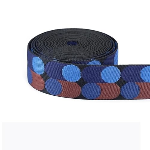 LCKKJHG Gurtband Gepunktetes Gurtband for Taschengürtel, Nylon-Gurtband, DIY, Basteln, Rucksackgurt, Taschenzubehör, 5 Meter, 25/50 mm(2 Inch-Brownish Blue) von LCKKJHG