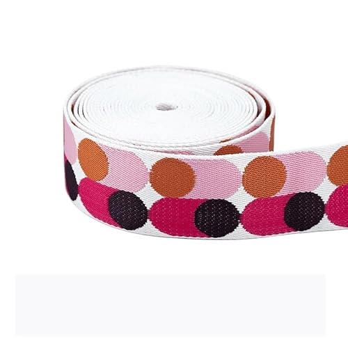 LCKKJHG Gurtband Gepunktetes Gurtband for Taschengürtel, Nylon-Gurtband, DIY, Basteln, Rucksackgurt, Taschenzubehör, 5 Meter, 25/50 mm(2 Inch-golden pink) von LCKKJHG