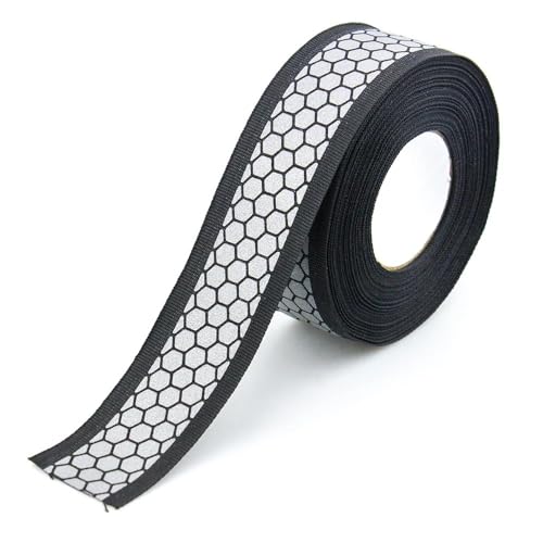 LCKKJHG Gurtband Silbernes reflektierendes Gurtband, DIY-Stoffband for Kleidung, for Aufnähen, 3 cm x 2 Meter(Ooo-Black) von LCKKJHG