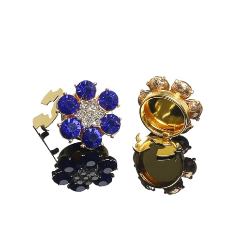 LCKKJHG Knopfabdeckungen Strass-KnöPfe 2 STÜCKE Manschettenknöpfe Hemdknopfabdeckungen Frauen Männer Knöpfe Blind Strass Blume Manschettenknopf Ärmelknopf Kleidung Zubehör für Hemden(Bule) von LCKKJHG