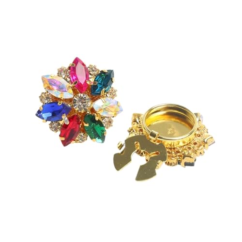 LCKKJHG Knopfabdeckungen Strass-KnöPfe 2 STÜCKE Strass Blume Knopfabdeckung Kristall Manschettenknöpfe Hemd Dekoration Knopf Clip Ärmelknöpfe Männer Und Frauen für Hemden(Multi-Color) von LCKKJHG