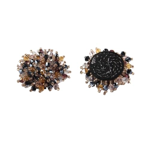 LCKKJHG Knopfabdeckungen Strass-KnöPfe Kristall Strass Knöpfe Verzierung for Stoff Schuhe Taschen Dekoration Perle Applikation Knopf Nähen auf Handwerk Patch für Hemden(E22,1PC) von LCKKJHG