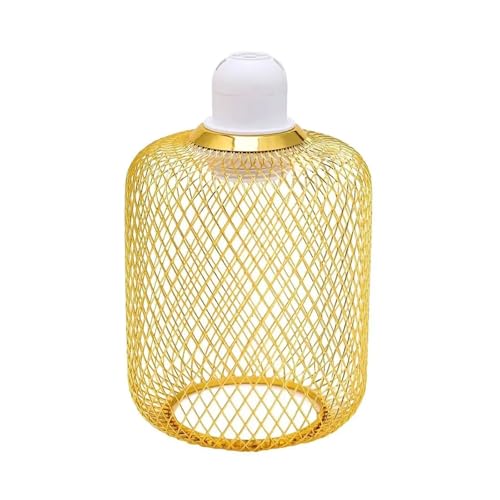 LCKKJHG Lampenschirm Retro-Stil Eisen Lampe Abdeckungen Innen Beleuchtung Lampenschirm Beleuchtung Leuchten Lampe Schatten Mesh Ball Hause Dekoration für Esszimmer Büro(Gold-B) von LCKKJHG