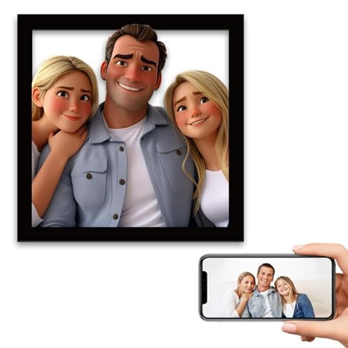 LCMAIT Personalisierte 3D Cartoon Portrait Fotorahmen, Benutzerdefinierte Familie Portrait Fotorahmen Geschenk, Holz Bilderrahmen für Wandbehang oder Desktop Kunst Dekor LCMAIT Personalisierte 3D Cartoon Portrait Fotorahmen, Benutzerdefinierte Familie Portrait Fotorahmen Geschenk, Holz Bilderrahmen für Wandbehang oder Desktop Kunst Dekor von LCMAIT