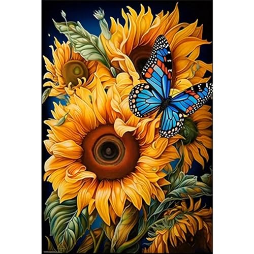 LCOZX Diamant-Kunstgemälde, DIY-Diamant-Kunstmalkits für Erwachsene, Kunst Blumen Malen nach Zahlen, Freizeit zu Hause, Wanddekoration, runde Diamanten, Muster misst 30x40 cm, Nr. 13 von LCOZX