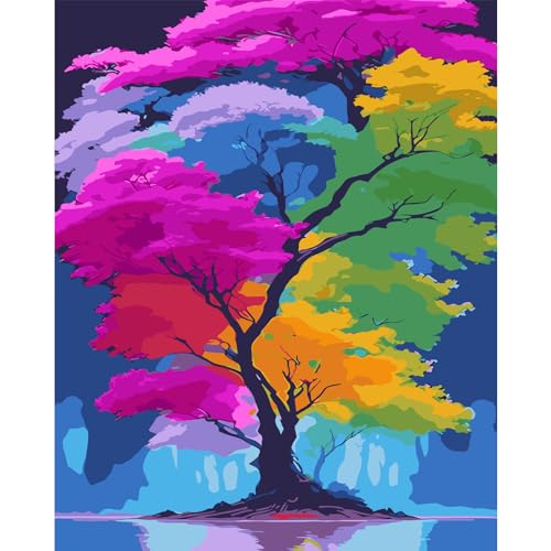 LCOZX Malen nach Zahlen für Erwachsene Anfänger, DIY Acryl Ölmalerei nach Zahlen Kits, Kunst Baum DIY Malen nach Zahlen auf Leinwand als Geschenk, Wanddekoration 45x45cm, Nr.2 LCOZX Malen nach Zahlen für Erwachsene Anfänger, DIY Acryl Ölmalerei nach Zahlen Kits, Kunst Baum DIY Malen nach Zahlen auf Leinwand als Geschenk, Wanddekoration 45x45cm, Nr.2 von LCOZX