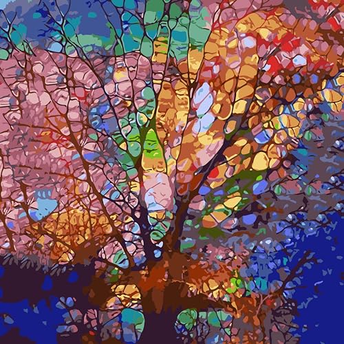LCOZX Malen nach Zahlen für Erwachsene Anfänger, DIY Acryl Ölmalerei nach Zahlen Kits, Kunst Baum DIY Malen nach Zahlen auf Leinwand als Geschenk, Wanddekoration 45x45cm, Nr.2 LCOZX Malen nach Zahlen für Erwachsene Anfänger, DIY Acryl Ölmalerei nach Zahlen Kits, Kunst Baum DIY Malen nach Zahlen auf Leinwand als Geschenk, Wanddekoration 45x45cm, Nr.2 von LCOZX
