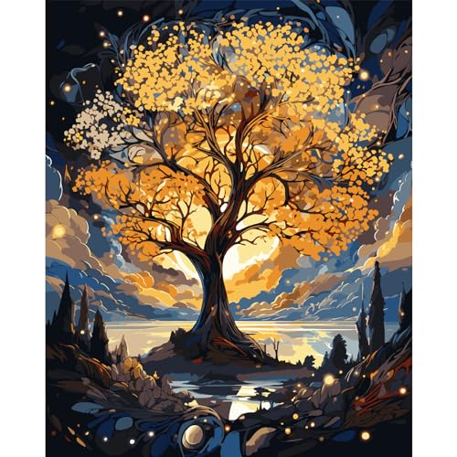 LCOZX Malen nach Zahlen für Erwachsene Anfänger, DIY Acryl Ölmalerei nach Zahlen Kits, Kunst Baum DIY Malen nach Zahlen auf Leinwand als Geschenk, Wanddekoration 45x45cm, Nr.2 LCOZX Malen nach Zahlen für Erwachsene Anfänger, DIY Acryl Ölmalerei nach Zahlen Kits, Kunst Baum DIY Malen nach Zahlen auf Leinwand als Geschenk, Wanddekoration 45x45cm, Nr.2 von LCOZX
