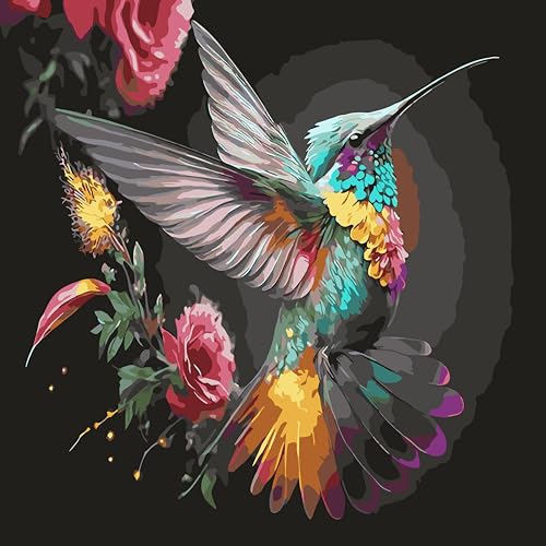 LCOZX Malen nach Zahlen für Erwachsene: DIY Acryl Ölmalerei auf Leinwand, Kolibri, 45x45cm, Nr.2 LCOZX Malen nach Zahlen für Erwachsene: DIY Acryl Ölmalerei auf Leinwand, Kolibri, 45x45cm, Nr.2 von LCOZX