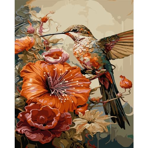 LCOZX Malen nach Zahlen für Erwachsene Anfänger, DIY Acryl Ölmalerei nach Zahlen Kits, Kunst Kolibri DIY Malen nach Zahlen auf Leinwand als Geschenk, Wanddekoration 45x45cm, Nr.2 LCOZX Malen nach Zahlen für Erwachsene Anfänger, DIY Acryl Ölmalerei nach Zahlen Kits, Kunst Kolibri DIY Malen nach Zahlen auf Leinwand als Geschenk, Wanddekoration 45x45cm, Nr.2 von LCOZX