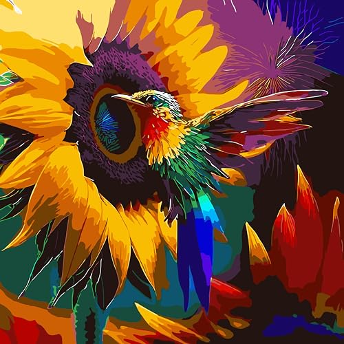 LCOZX Malen nach Zahlen für Erwachsene Anfänger, DIY Acryl Ölmalerei nach Zahlen Kits, Kunst Kolibri DIY Malen nach Zahlen auf Leinwand als Geschenk, Wanddekoration 45x45cm, Nr.2 LCOZX Malen nach Zahlen für Erwachsene Anfänger, DIY Acryl Ölmalerei nach Zahlen Kits, Kunst Kolibri DIY Malen nach Zahlen auf Leinwand als Geschenk, Wanddekoration 45x45cm, Nr.2 von LCOZX