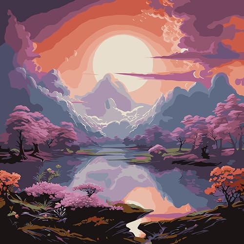 LCOZX Malen nach Zahlen für Erwachsene Anfänger, DIY Acryl Ölmalerei nach Zahlen Kits, Kunst Landschaft DIY Malen nach Zahlen auf Leinwand als Geschenk, Wanddekoration 45x45cm, Nr.2 LCOZX Malen nach Zahlen für Erwachsene Anfänger, DIY Acryl Ölmalerei nach Zahlen Kits, Kunst Landschaft DIY Malen nach Zahlen auf Leinwand als Geschenk, Wanddekoration 45x45cm, Nr.2 von LCOZX