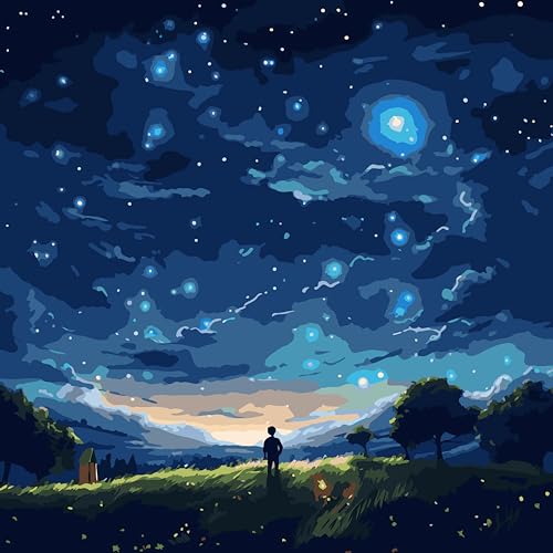 LCOZX Malen nach Zahlen für Erwachsene Anfänger, DIY Acryl Ölmalerei nach Zahlen Kits, Kunst Landschaft DIY Malen nach Zahlen auf Leinwand als Geschenk, Wanddekoration 45x45cm, Nr.2 LCOZX Malen nach Zahlen für Erwachsene Anfänger, DIY Acryl Ölmalerei nach Zahlen Kits, Kunst Landschaft DIY Malen nach Zahlen auf Leinwand als Geschenk, Wanddekoration 45x45cm, Nr.2 von LCOZX