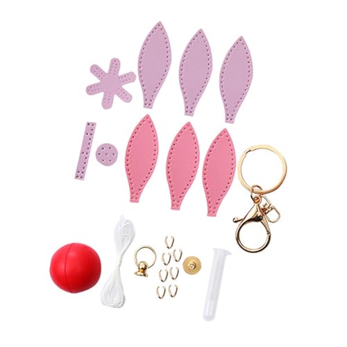 LCSVCCXA Personalisierbarer Schlüsselanhänger aus PU-Leder zum Nähen von Luftballons, Bastelmaterialien, geeignet für Dekorationen Geburtstagsgeschenke, Rosa und Lila von LCSVCCXA