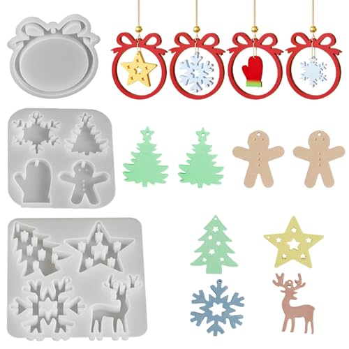 Silikonformen Gießformen Weihnachten 3 Stück Silikonform Weihnachten Anhänger Schneeflocke Weihnachtsbaum Sterne Elch Epoxidharz Formen Gießformen Silikon Silikon Gießformens Geeignet für Weihnachtens Silikonformen Gießformen Weihnachten 3 Stück Silikonform Weihnachten Anhänger Schneeflocke Weihnachtsbaum Sterne Elch Epoxidharz Formen Gießformen Silikon Silikon Gießformens Geeignet für Weihnachtens von LCUHAVA