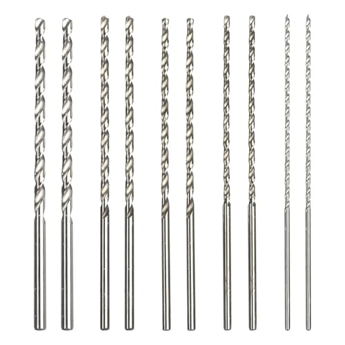HSS-Gewindebohrer, 10er-Pack HSS-Schlangenbohrer-Set for elektrische Drehwerkzeuge, mehrere Größen, 150 mm, Silber von LCUVIMPEX