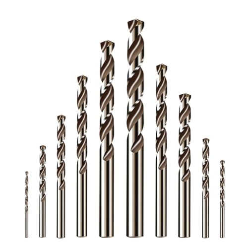 HSS-Gewindebohrer, 10er-Pack M35 Kobaltbohrer, Rundschaft, 1–6 mm von LCUVIMPEX