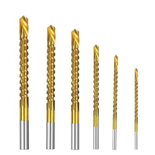 HSS-Gewindebohrer, Titanbeschichtete HSS-Spiralbohrer, 6er-Pack, Größe 3–8 mm von LCUVIMPEX