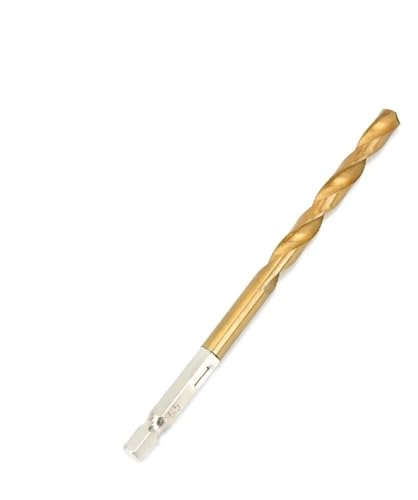 HSS-Gewindebohrer, Titanbeschichteter HSS-Bohrer, 1/4 Zoll Sechskantschaft, 1,5–6,5 mm(5.0mm) von LCUVIMPEX