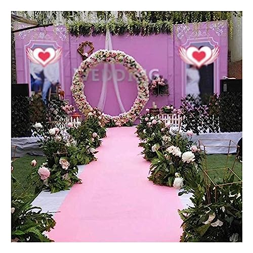 LCUVIMPEX Gang Läufer für Zeremonie Teppich, Läufer for Hochzeitsgänge, Rosa, 1–1,5 m x 10–50 m, Vliesstoff, for drinnen und draußen(1x50m) von LCUVIMPEX