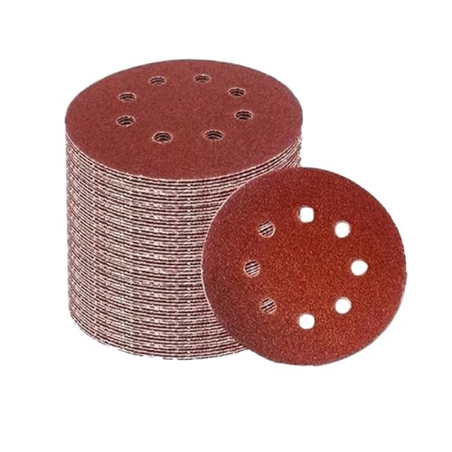 LCUVIMPEX Sandblätter zum Schleifen, rund, selbstklebend, 125 mm (180 Gramm), 100 Stück von LCUVIMPEX
