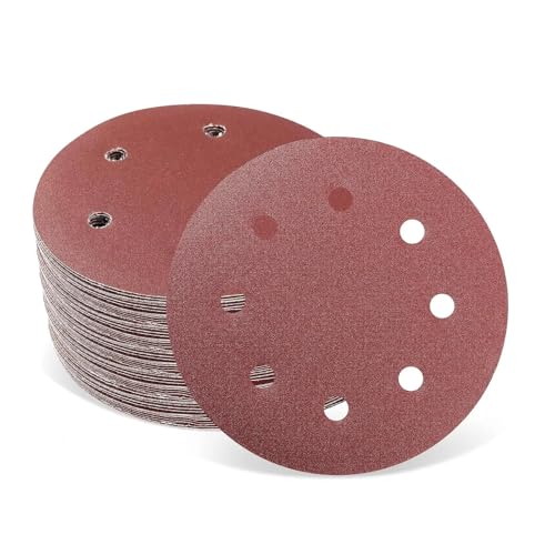 LCUVIMPEX Schleifpapierblätter Schleif- und Polierpad 20 Stück 7 Zoll 8 Löcher Haken und Ring Schleifpapier 40-240 Umdrehungen (80) von LCUVIMPEX
